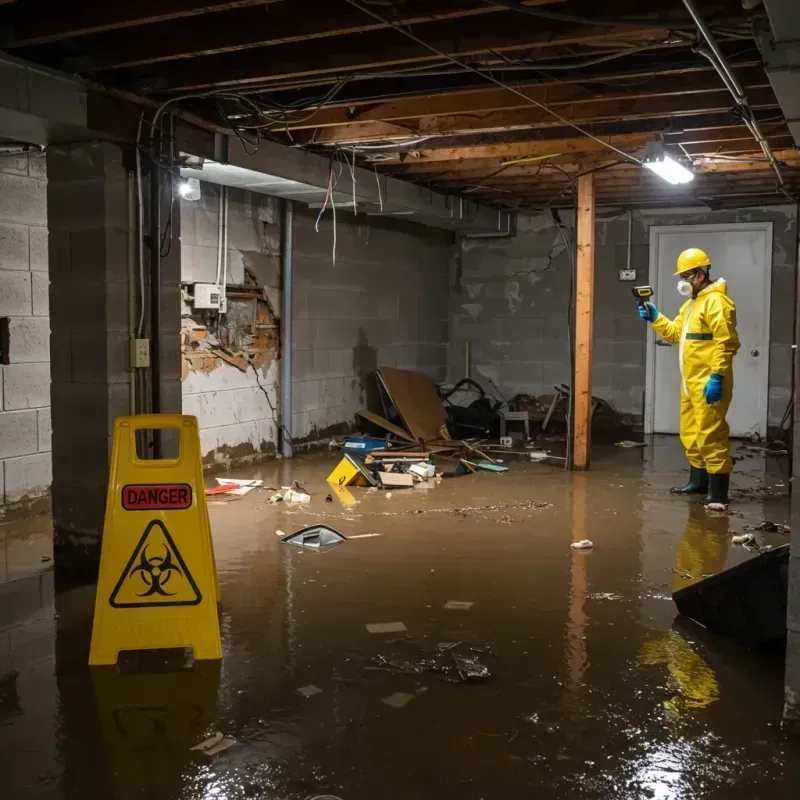 Flooded Basement Electrical Hazard in Oakland, NE Property